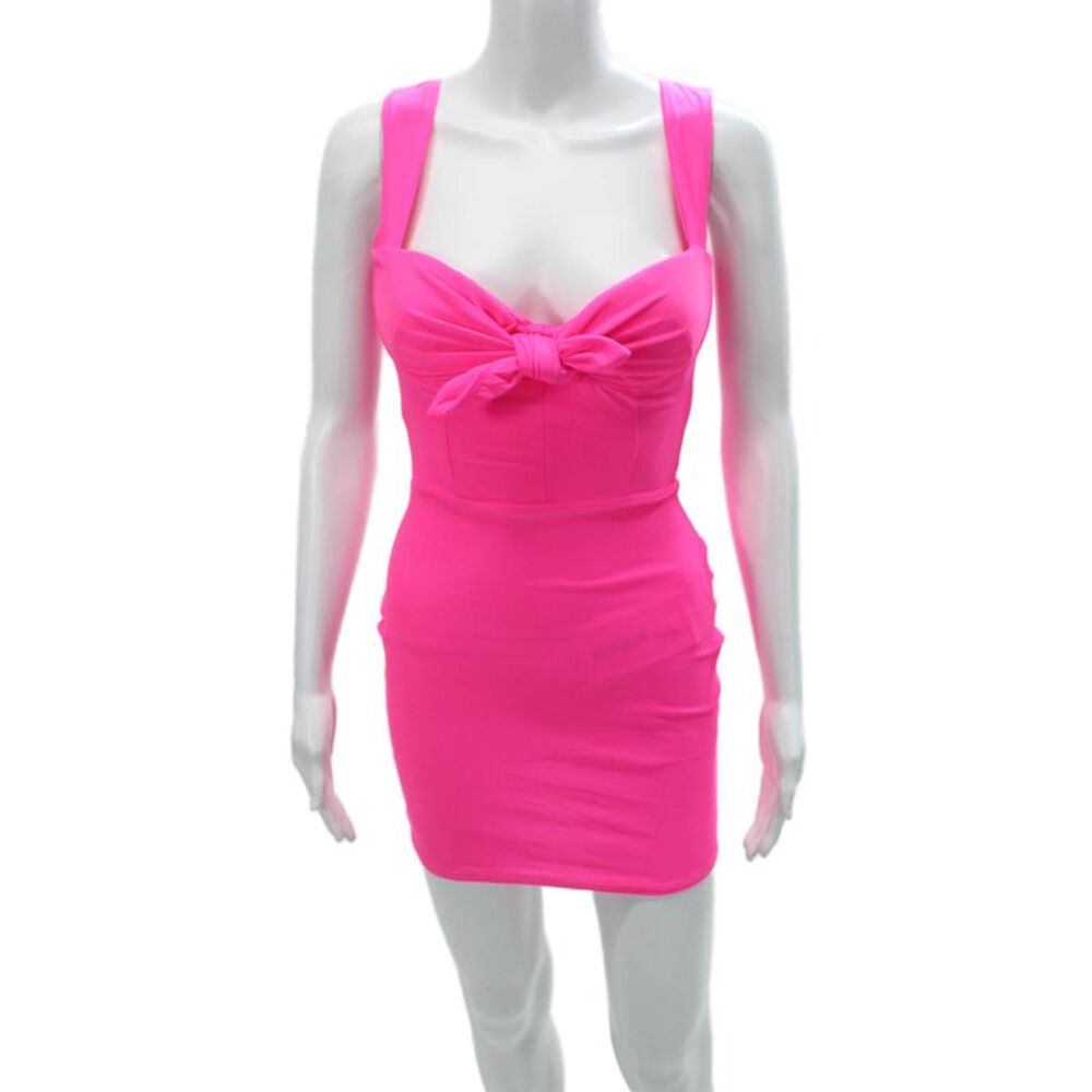Alex Perry Women Bodycon Dress Pink Sweetheart Sleeveless Short Zip Size 6